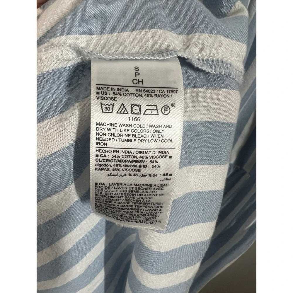 Old Navy Dress Women's S Blue White Striped Cami Sundress Tiered Midi‎ Maxi